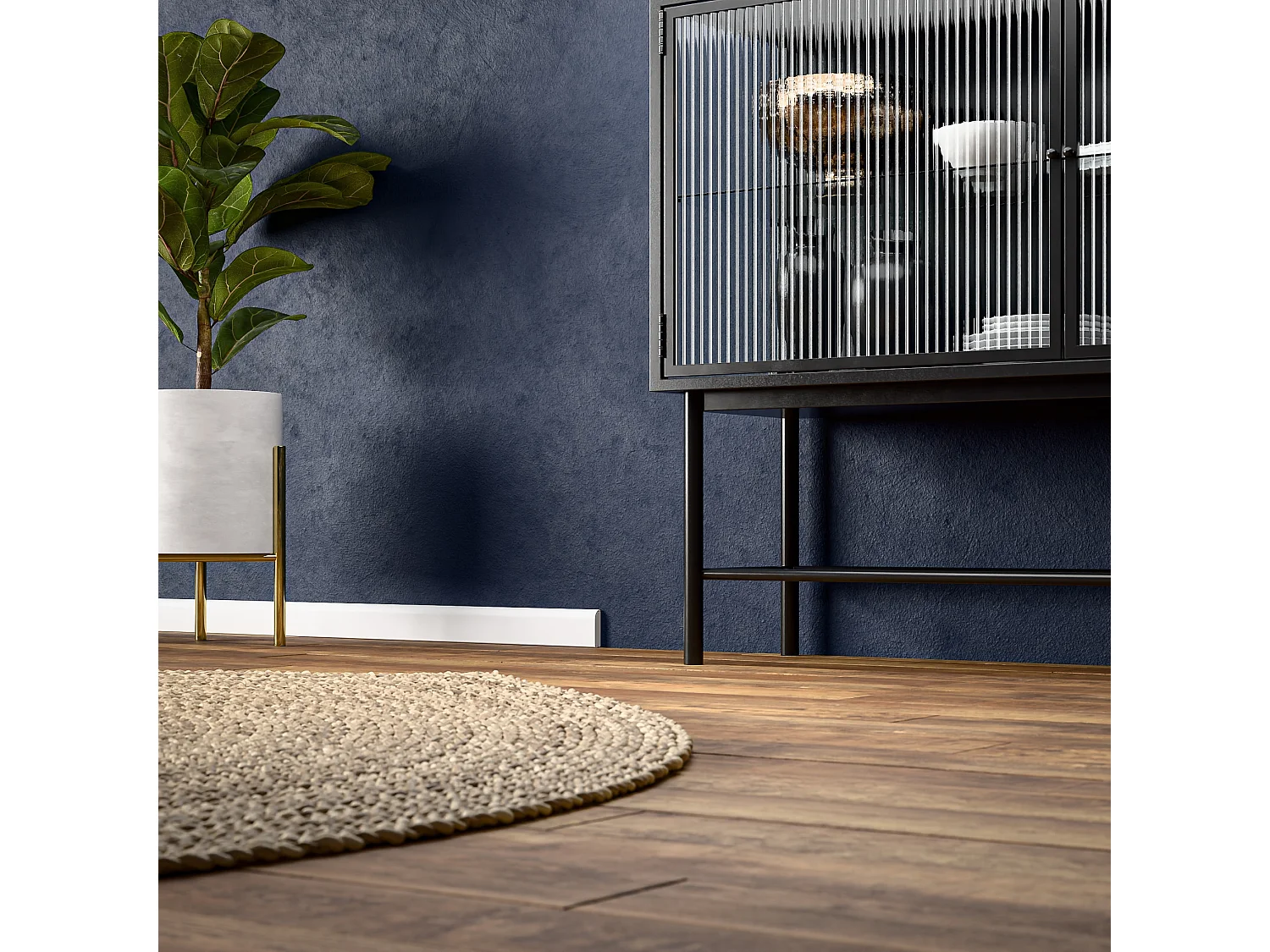 Paire d'Embouts Plinthe Passe-Câble PVC 50 mm - Blanc