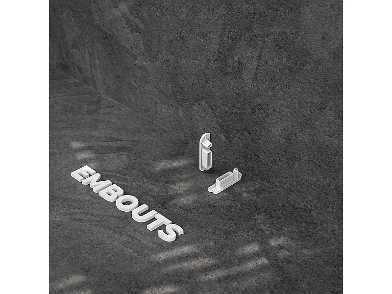 Paire d'Embouts Plinthe Passe-Câble PVC 50 mm - Blanc