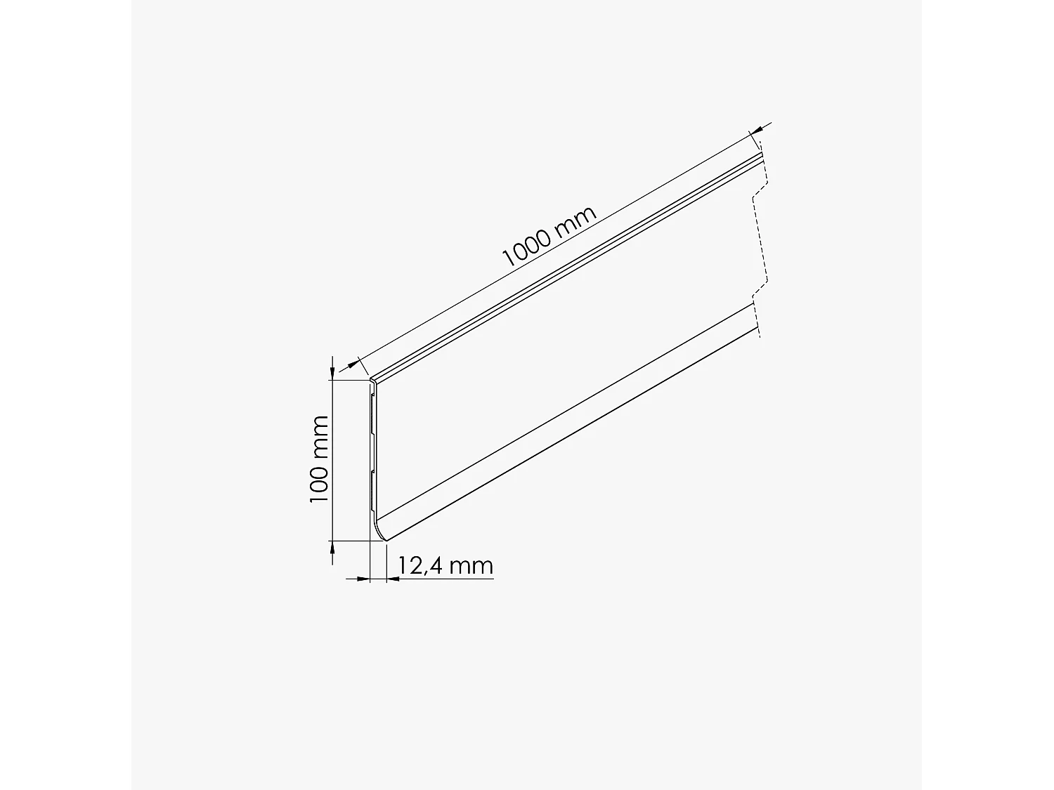 Plinthe à Lèvre PVC - Anthracite - 1 m, Lot de 5