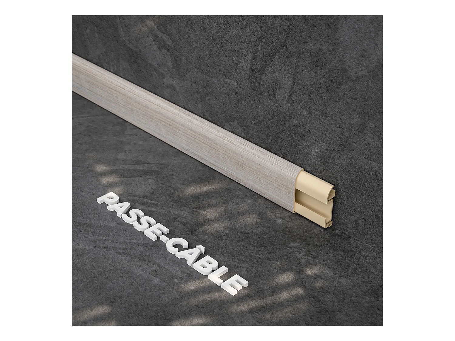 Plinthe Passe-Câble PVC 50 mm - Chêne Naturel - 1 m
