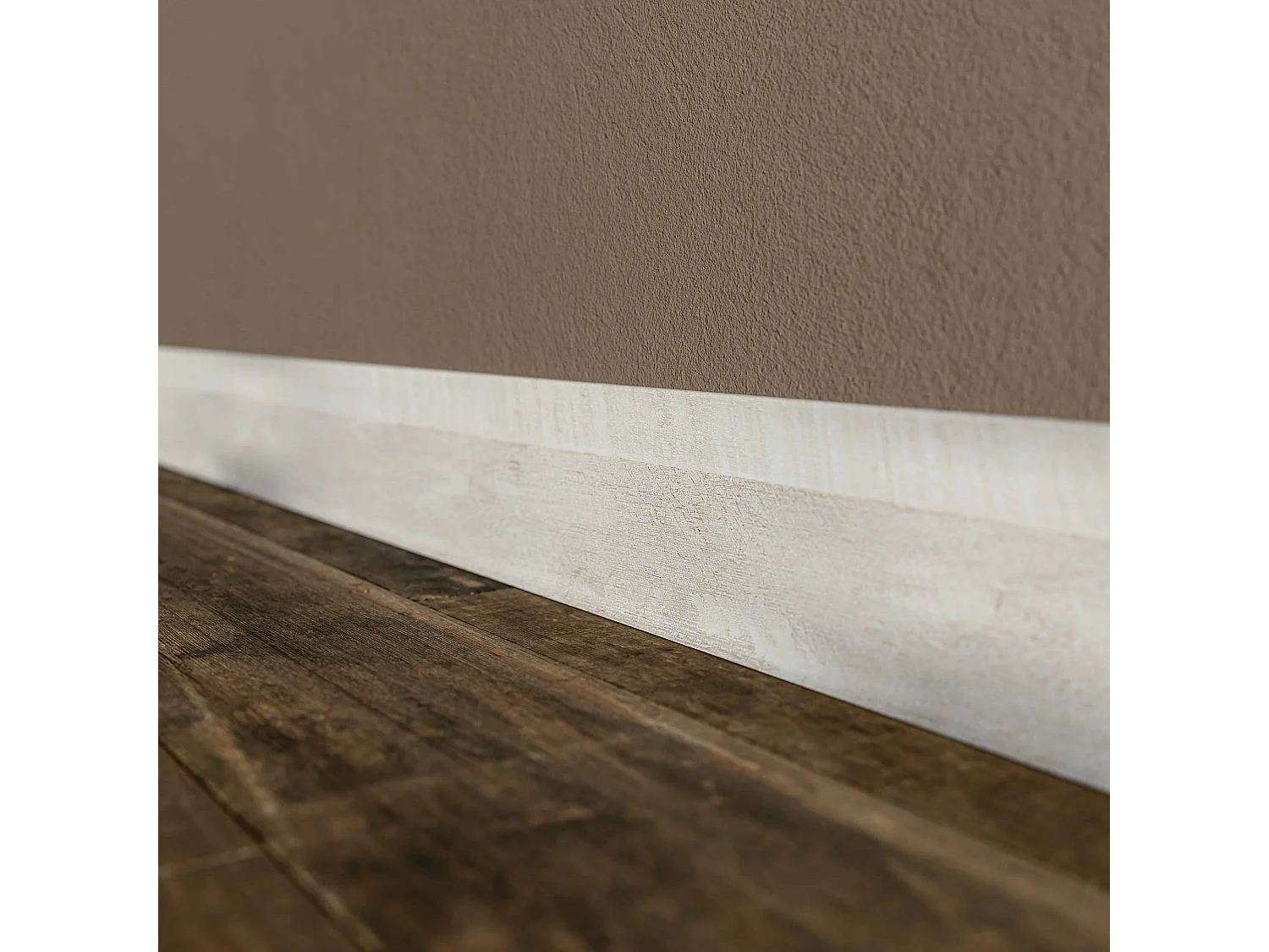 Plinthe à Lèvre PVC - Planche blanchie - 1 m, À l'unité