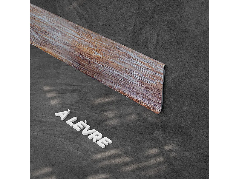 Plinthe à Lèvre PVC - Planche Vieillie - 1 m, À l'unité