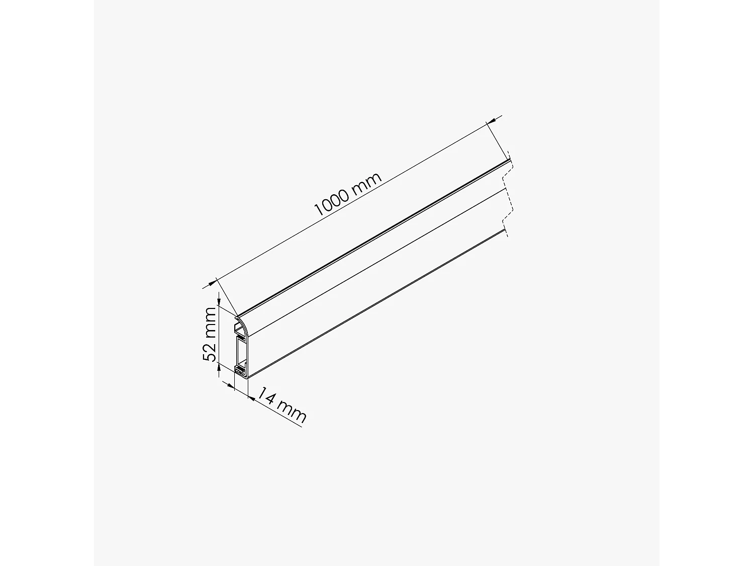 Plinthe Passe-Câble PVC 50 mm - Blanc - 1 m, Lot de 5