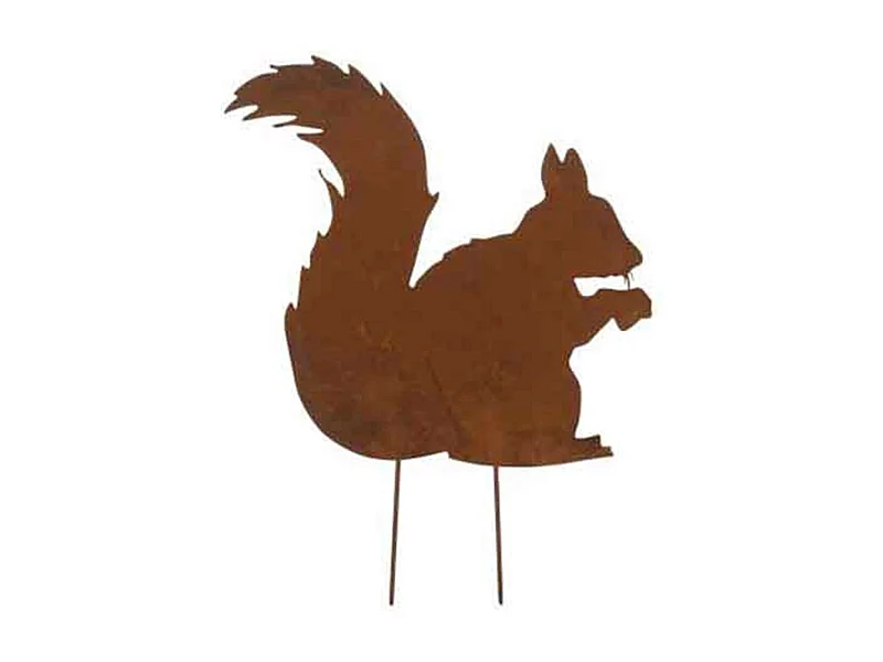 Décoration de Jardin "Écureuil" 38cm Marron Rouille