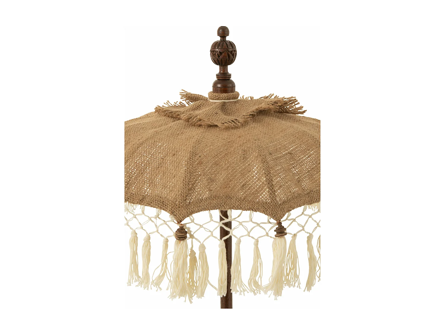Parasol Déco en Jute "Pompons" 87cm Beige