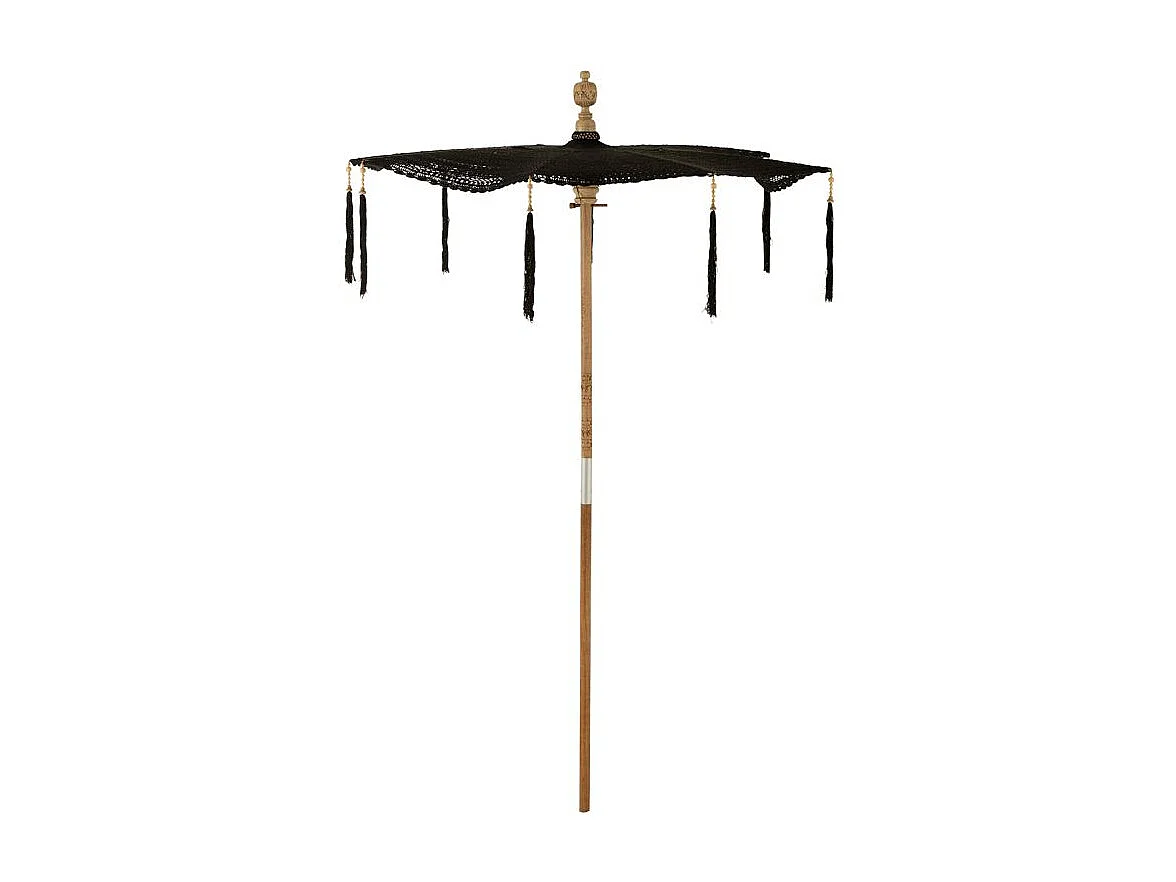 Parasol avec Pompons "Clark" 253cm Noir