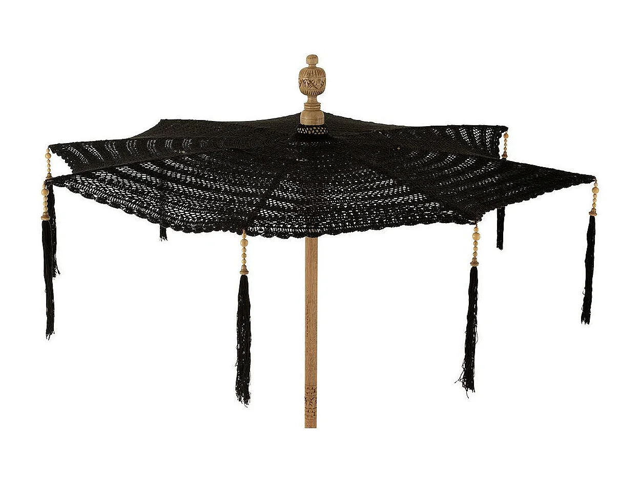 Parasol avec Pompons "Clark" 253cm Noir