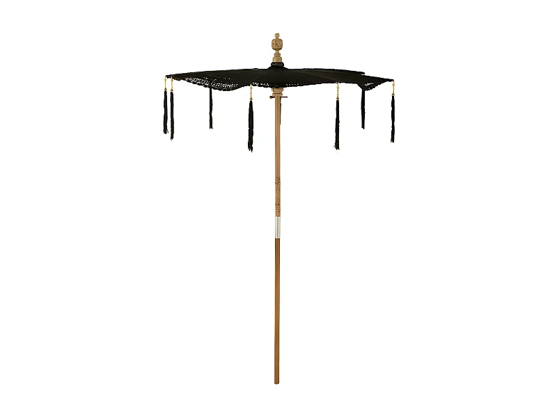 Parasol avec Pompons "Clark" 253cm Noir
