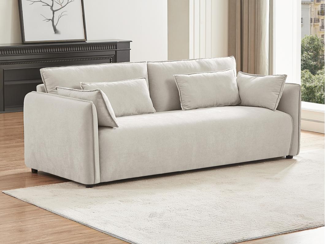 Sofá de 3 plazas de tela beige BALAVO