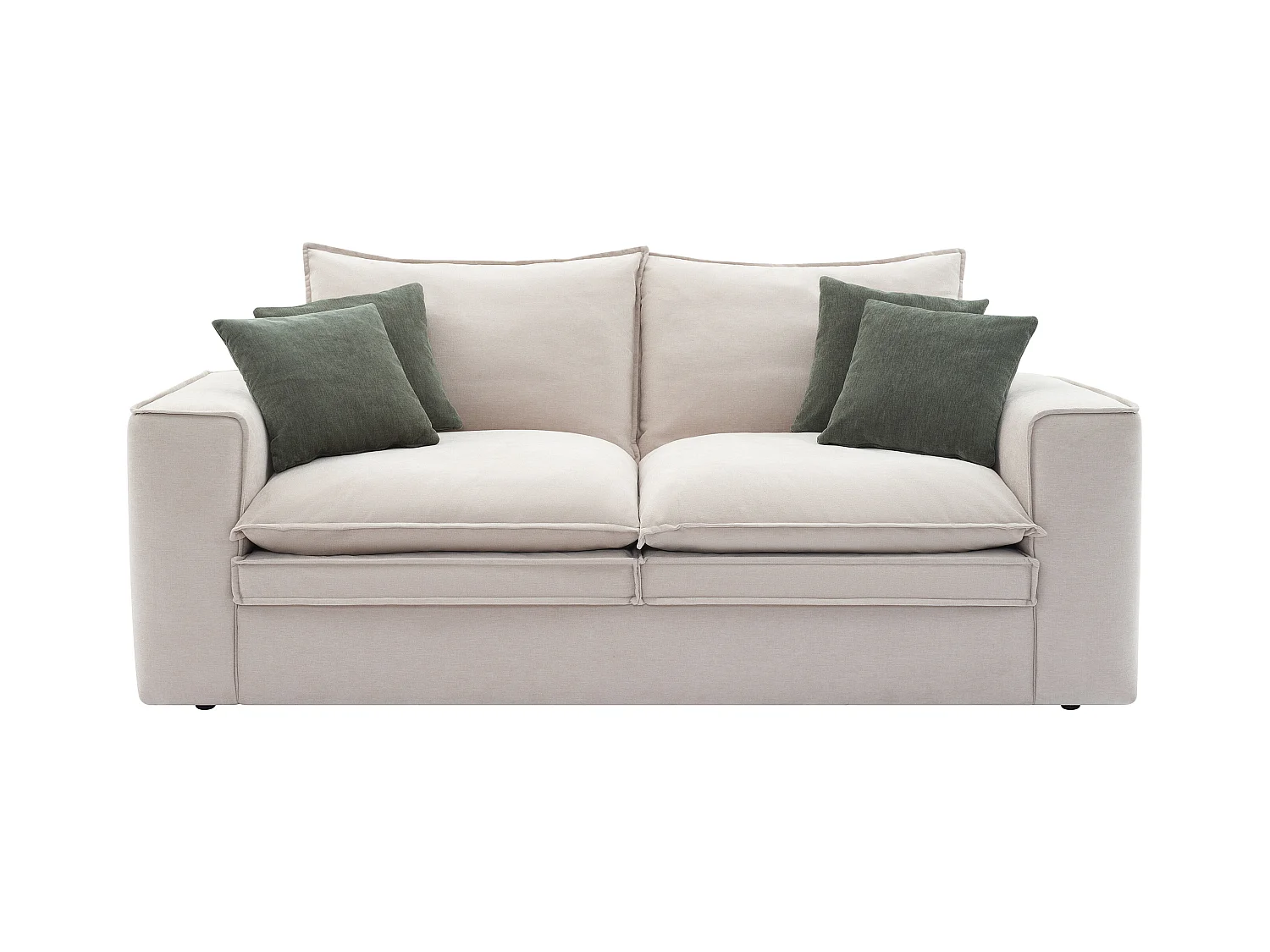 Sofá de 3 plazas de tela beige PORALO