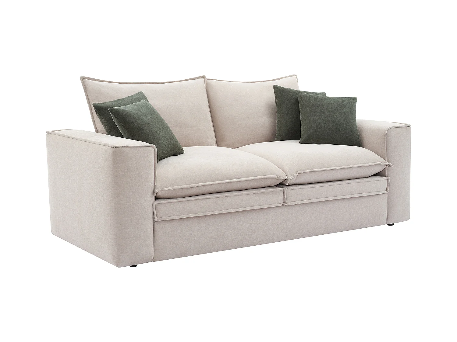 Sofá de 3 plazas de tela beige PORALO