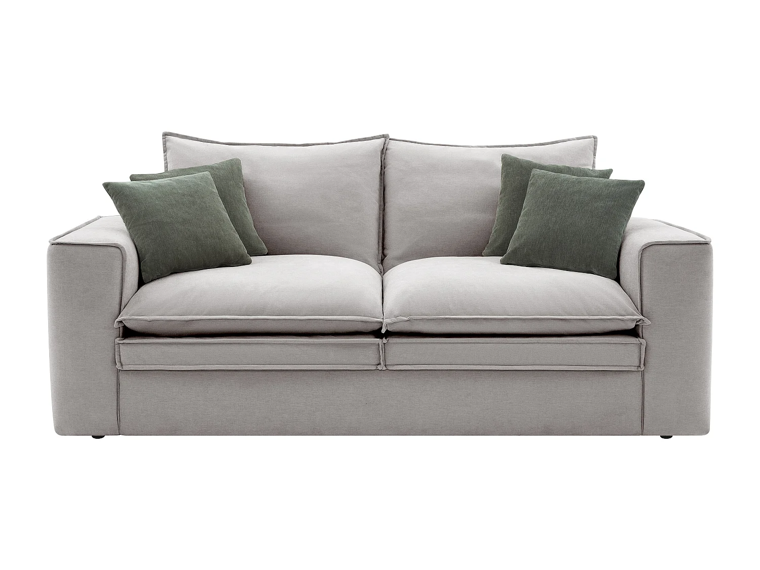 Sofá de 3 lugares em tecido cinza-claro - PORALO