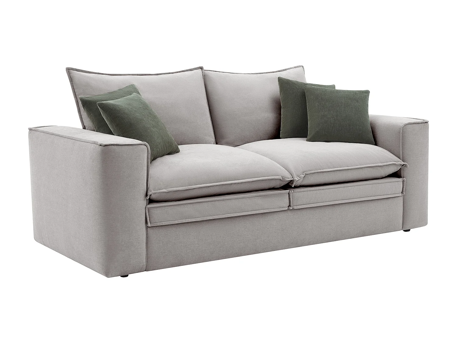 Sofá de 3 lugares em tecido cinza-claro - PORALO