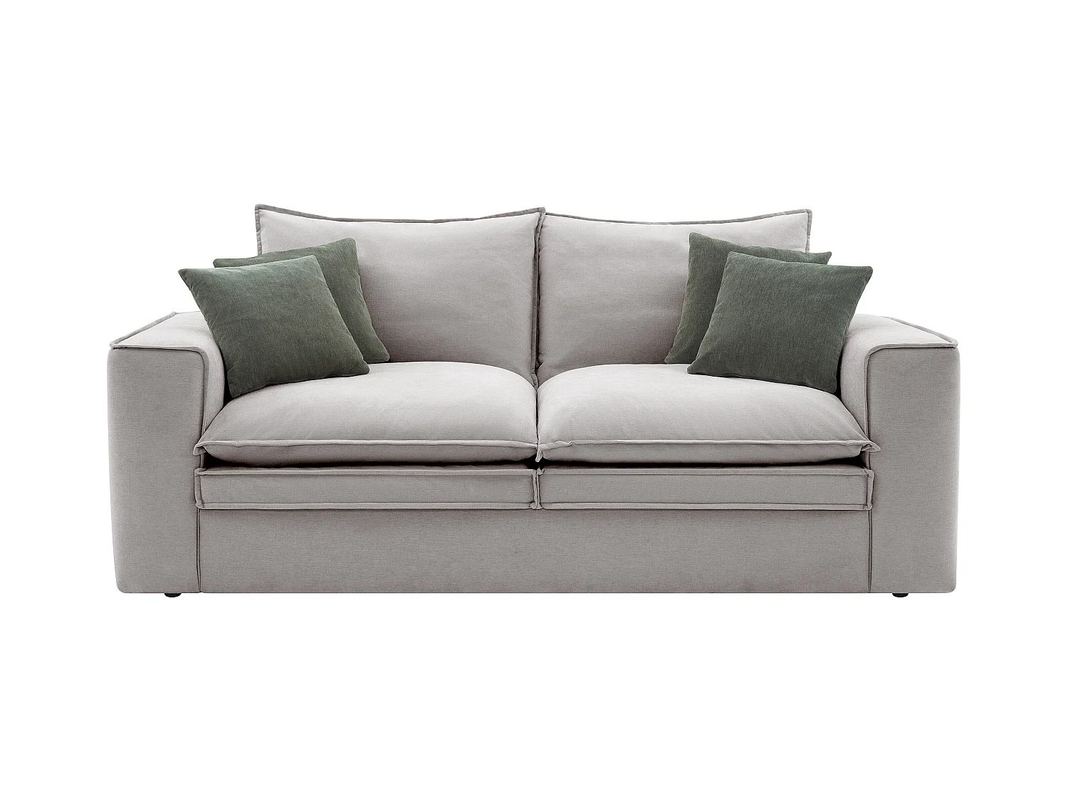 Sofa 3-Sitzer - Stoff - Hellgrau - PORALO