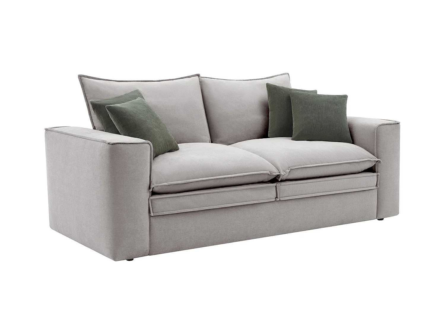 Sofa 3-Sitzer - Stoff - Hellgrau - PORALO