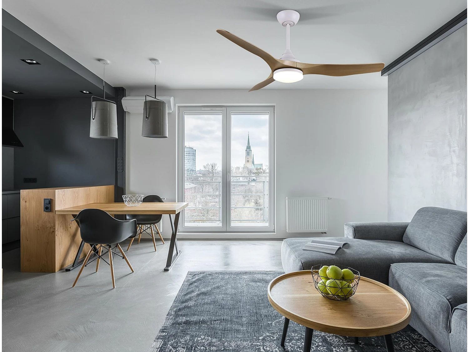 Ventoinha de teto silenciosa com luz