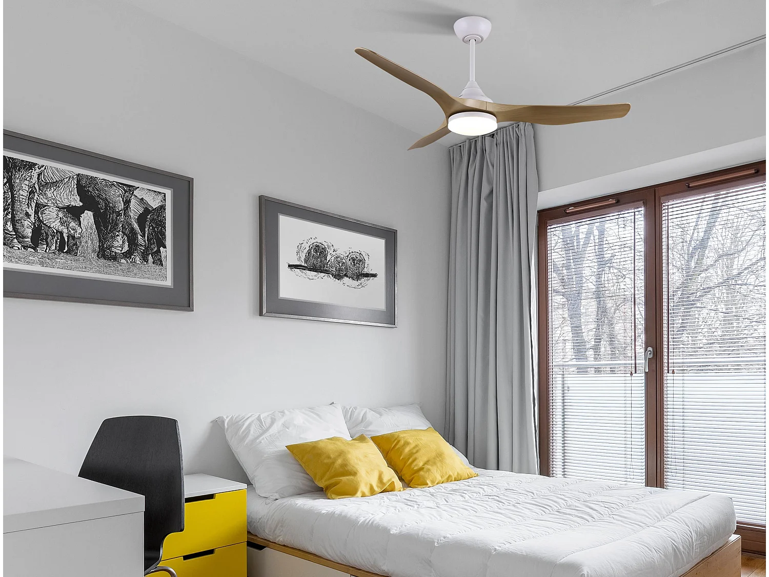 Ventoinha de teto silenciosa com luz