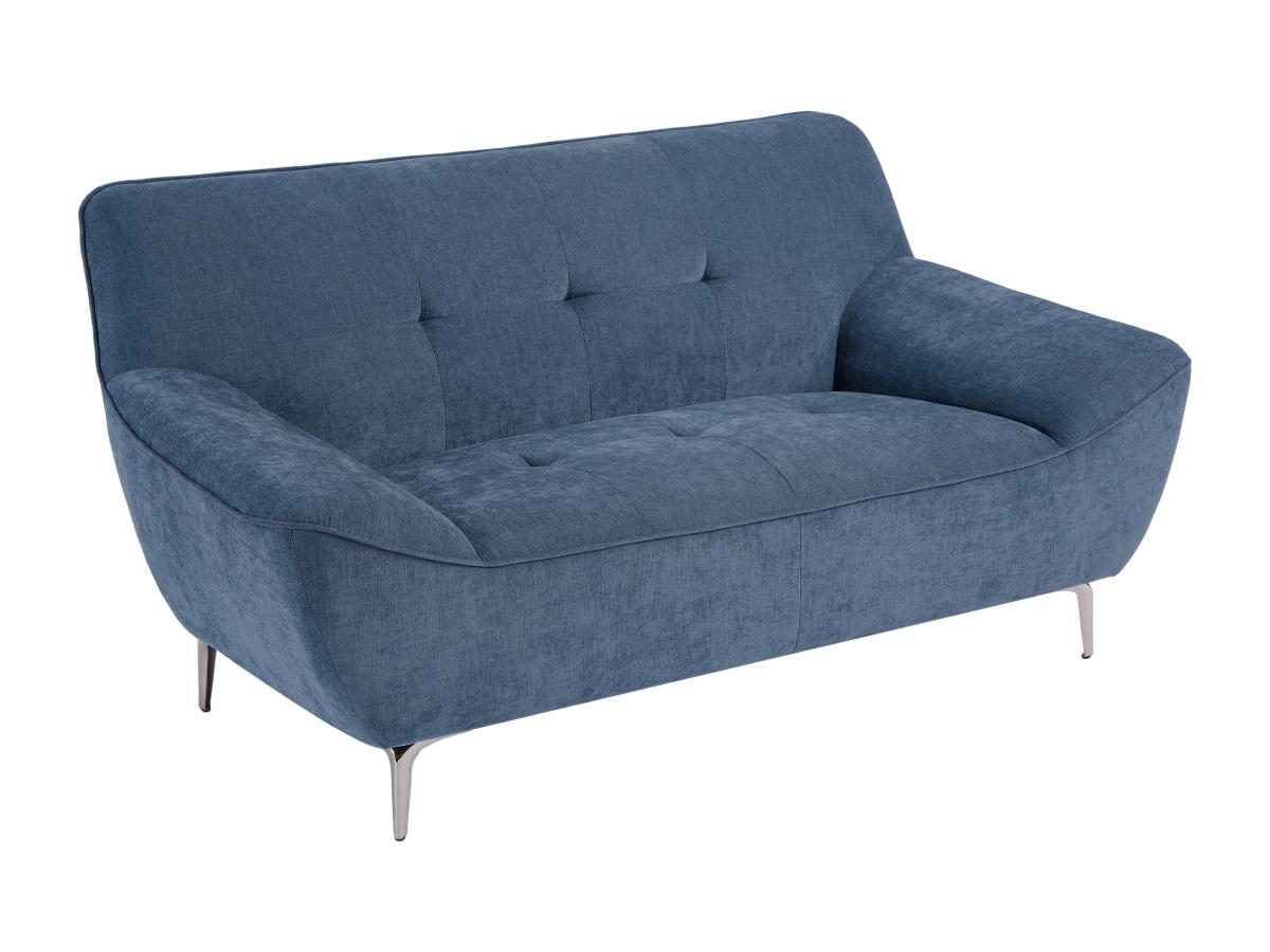 Sofa 2-Sitzer - Stoff - Blau - PAVULIA günstig online kaufen