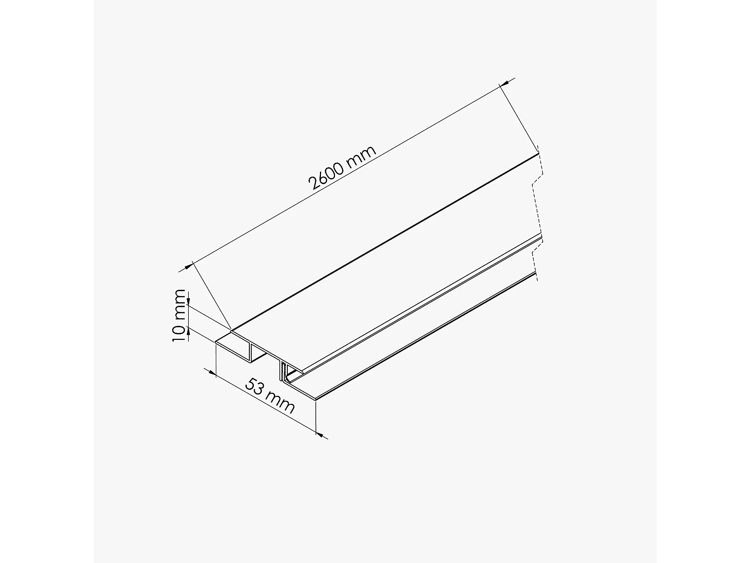 Profil Multifonction PVC Clipsable - 8 mm - Longueur 2.60 m - Blanc
