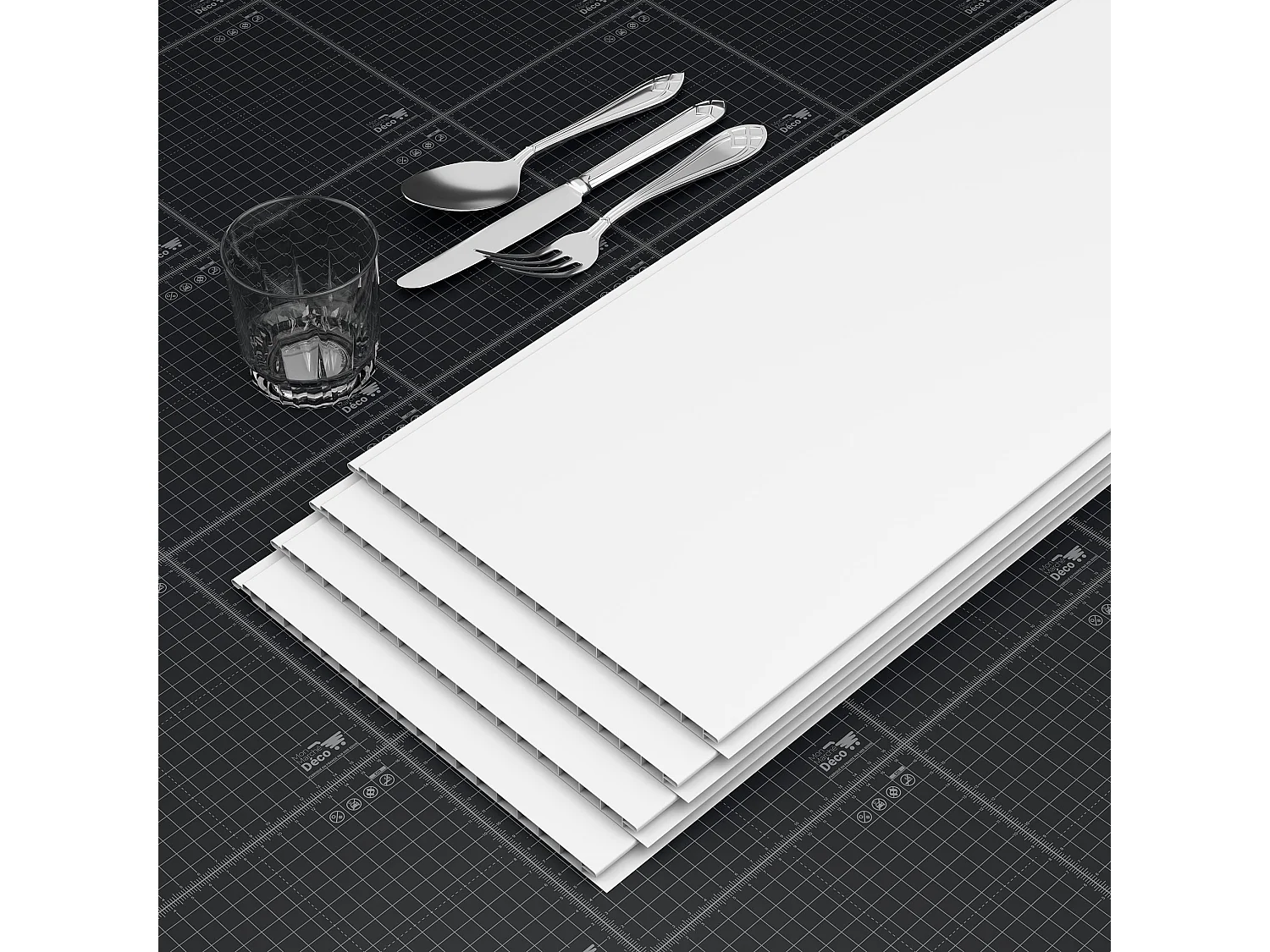 Lambris PVC Alimentaire 250 mm - Lot de 4 Lames - Blanc