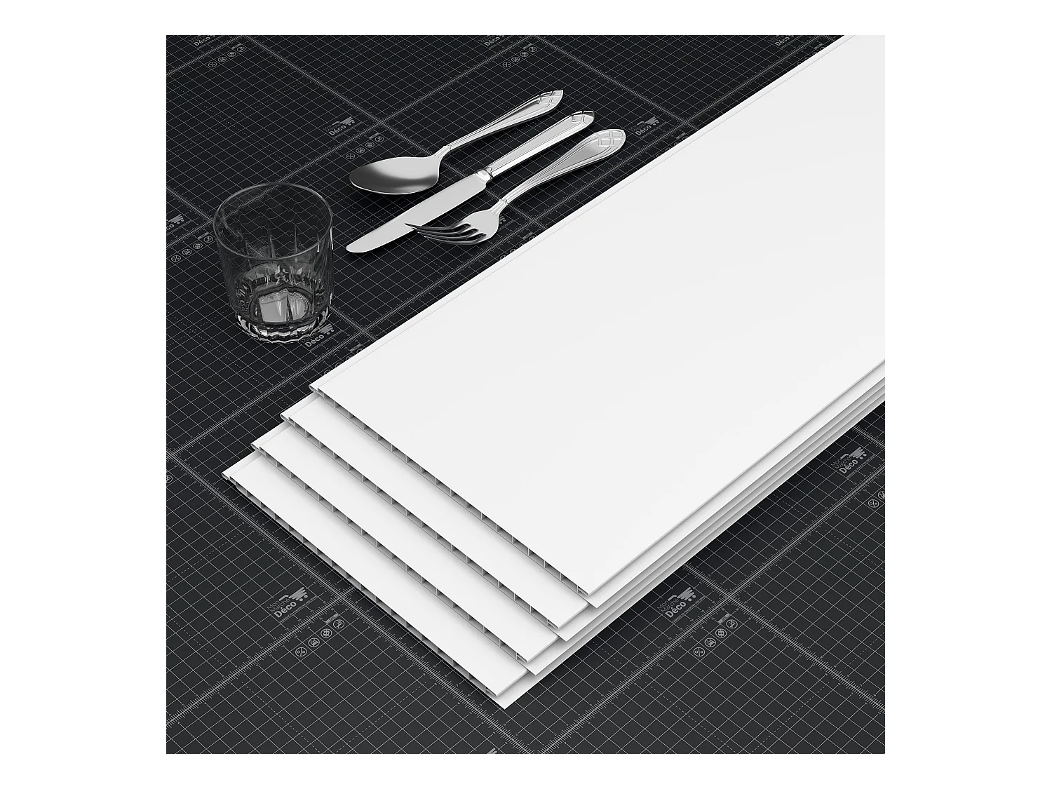 Lambris PVC Alimentaire 250 mm - Lot de 4 Lames - Blanc