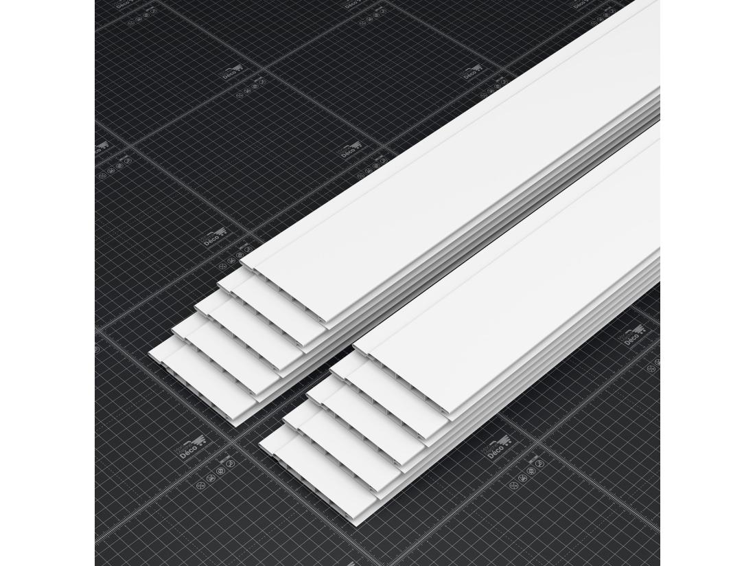 vente unique Lambris PVC 100 mm - Lot de 10 Lames - Blanc - 2.60 m 2600 x 100 x 8 mm (2 60 m²)