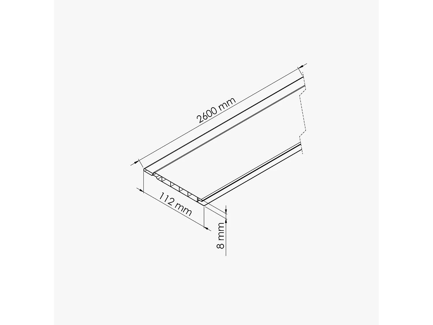 Lambris PVC 100 mm - Lot de 10 Lames - Blanc - 2.60 m, 2600 x 100 x 8 mm (2,60 m²)