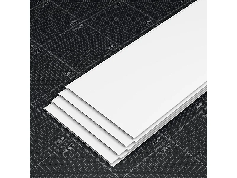Lambris PVC 250 mm - Lot de 4 Lames - Blanc