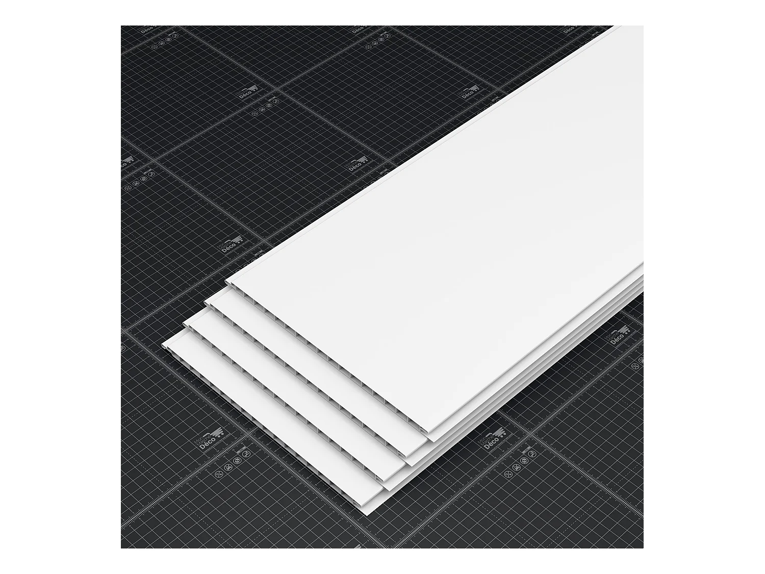 Lambris PVC 250 mm - Lot de 4 Lames - Blanc