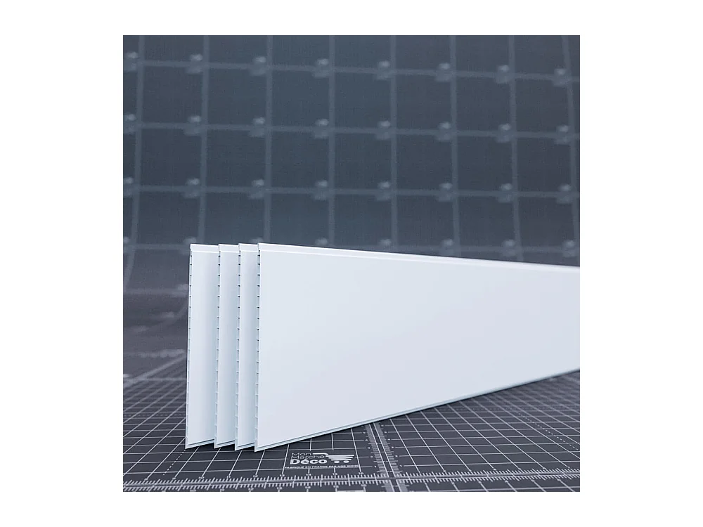 Lambris PVC 250 mm - Lot de 4 Lames - Blanc