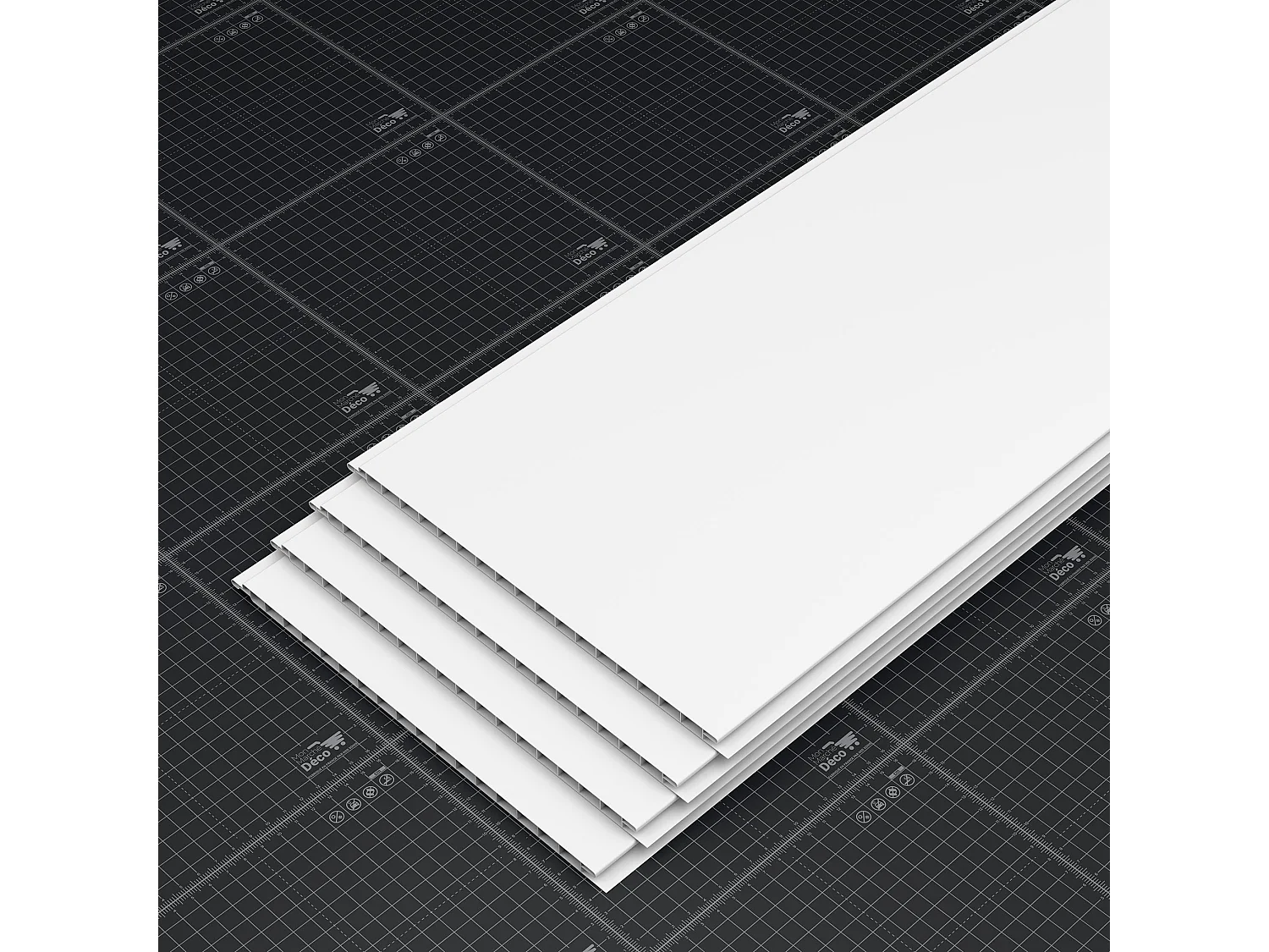Lambris PVC 250 mm - Lot de 4 Lames - Blanc