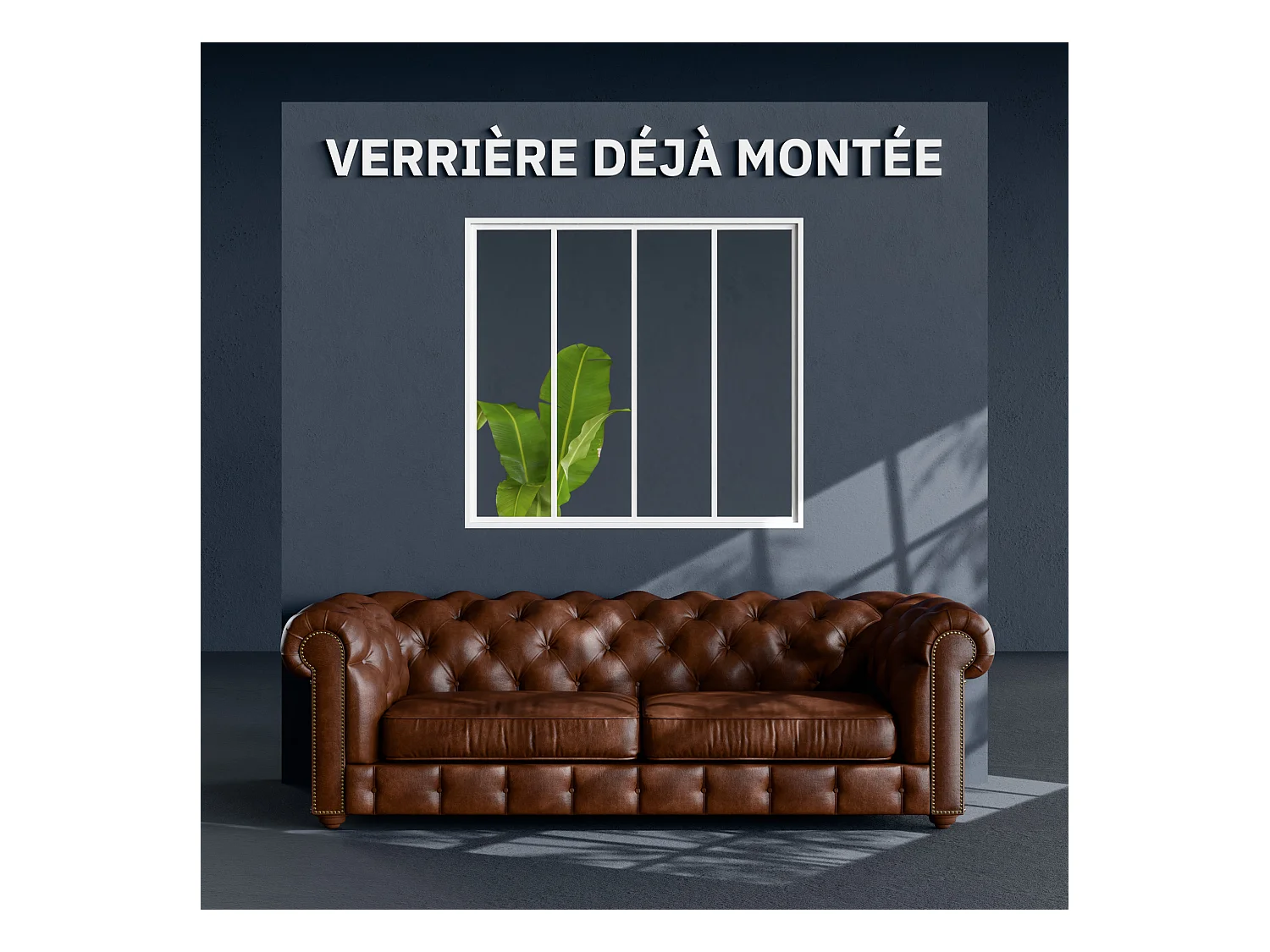 Verrière 4 Carreaux - Déjà Montée - Blanc
