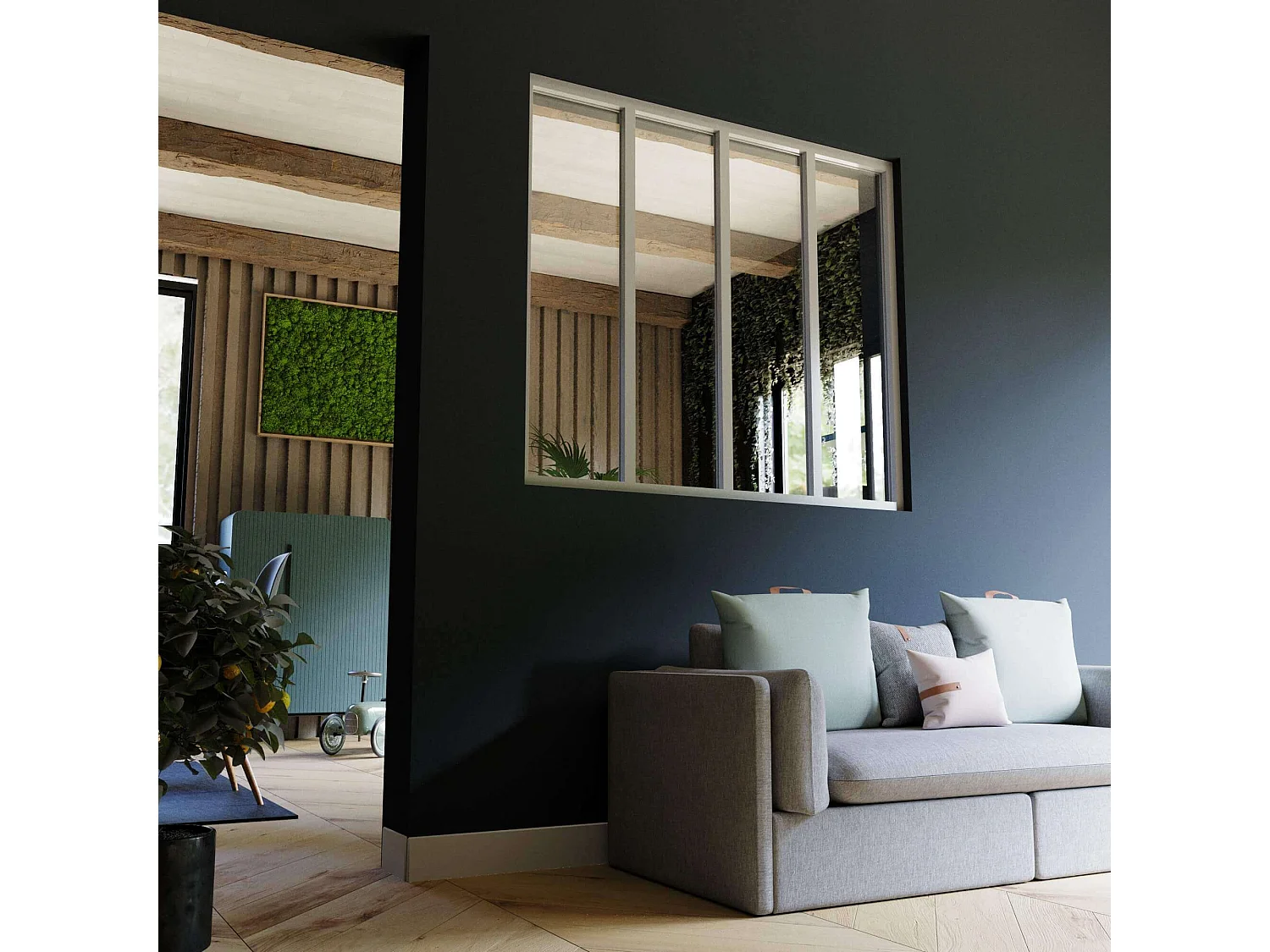 Verrière 4 Carreaux - En Kit - Blanc