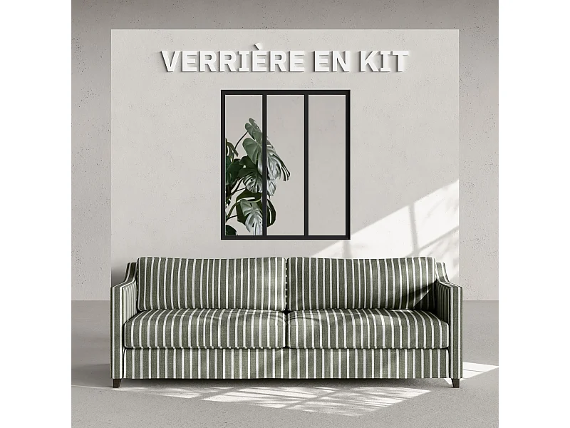Verrière 3 Carreaux - En Kit - Noir Sablé