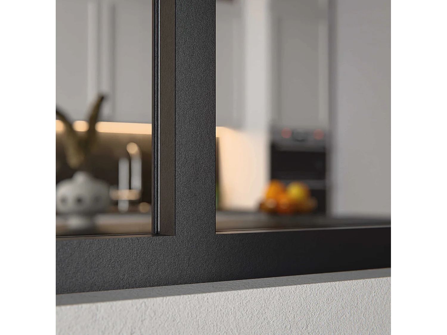 Verrière 3 Carreaux - En Kit - Noir Sablé