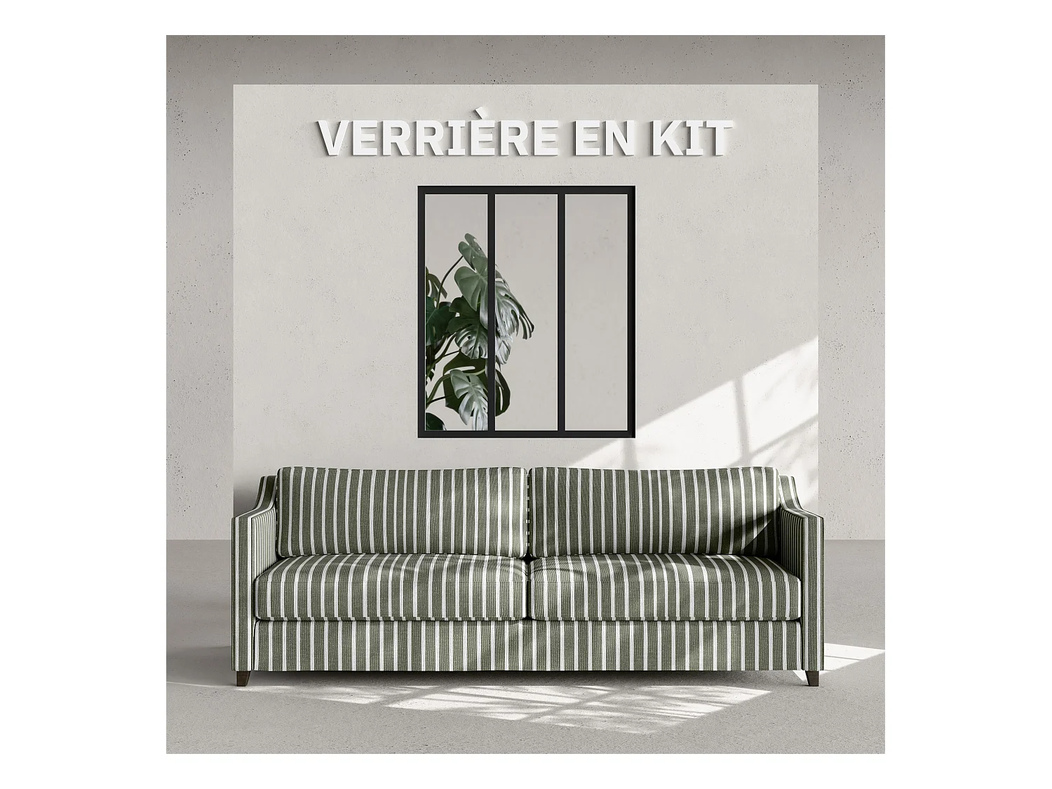 Verrière 3 Carreaux - En Kit - Noir Sablé