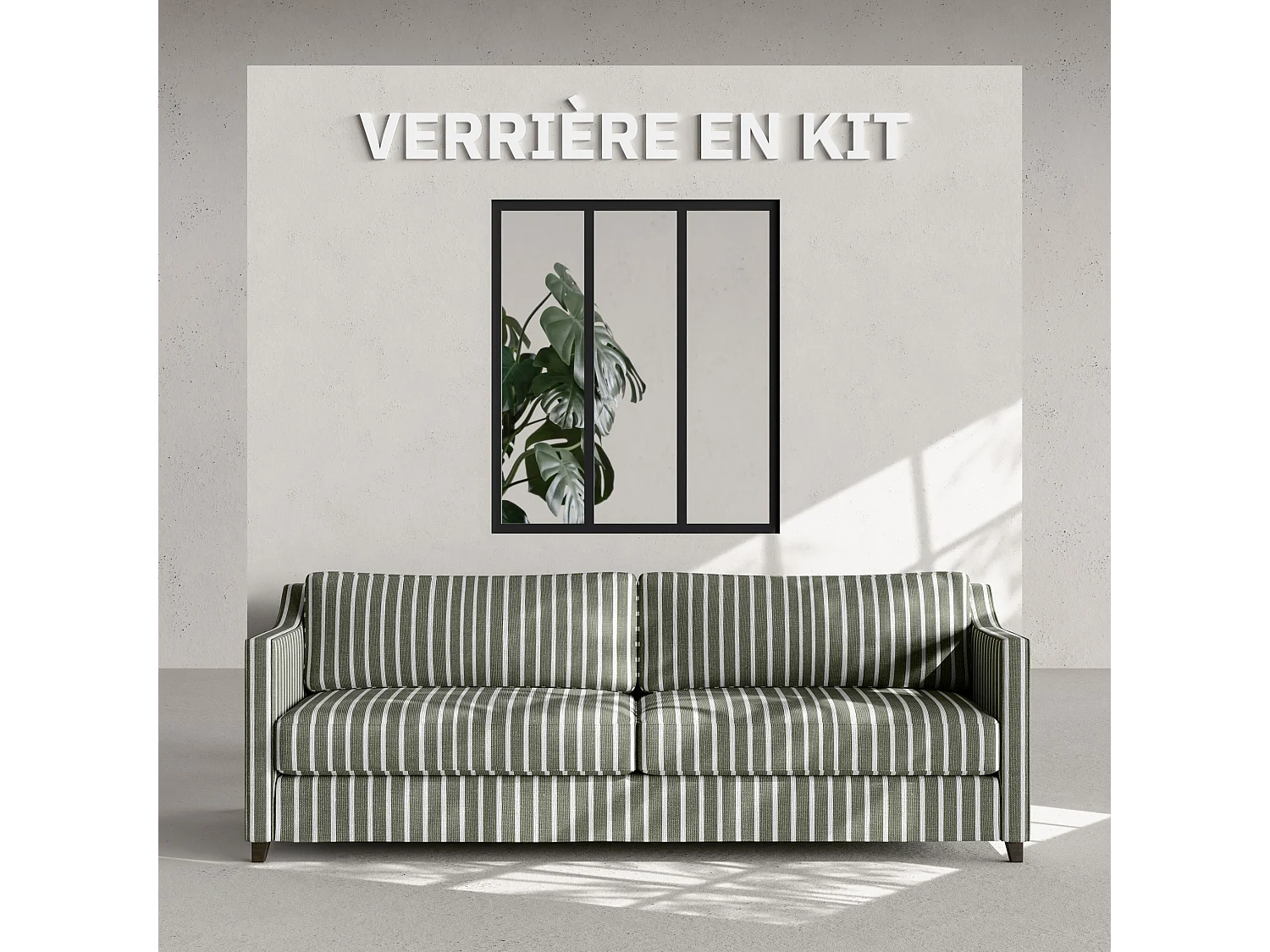 Verrière 3 Carreaux - En Kit - Noir Sablé