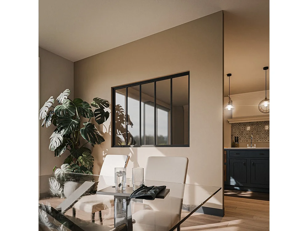 Verrière 5 Carreaux - Déjà Montée - Noir Mat