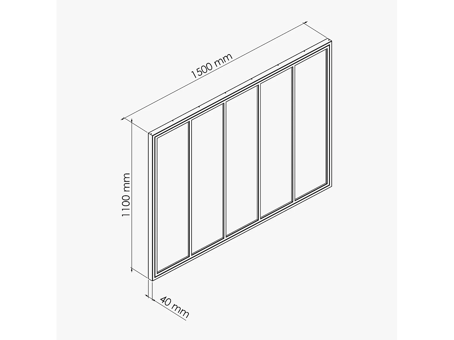 Verrière 5 Carreaux - Déjà Montée - Noir Mat