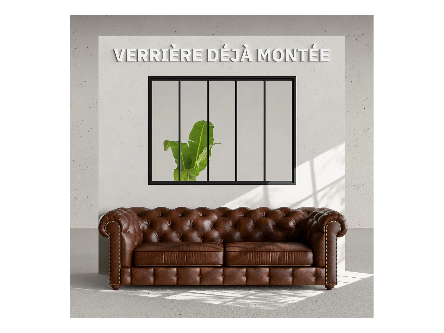 Verrière 5 Carreaux - Déjà Montée - Noir Mat
