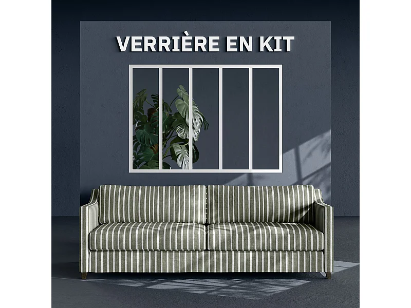 Verrière 5 Carreaux - En Kit - Blanc