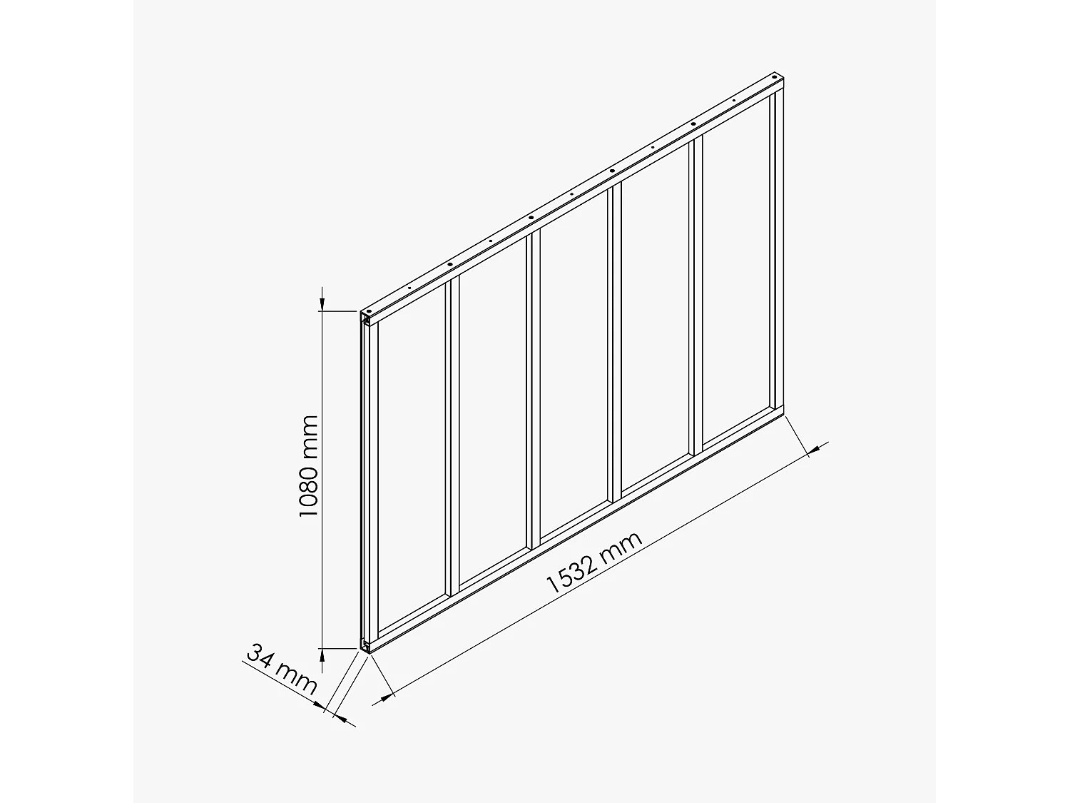 Verrière 5 Carreaux - En Kit - Blanc