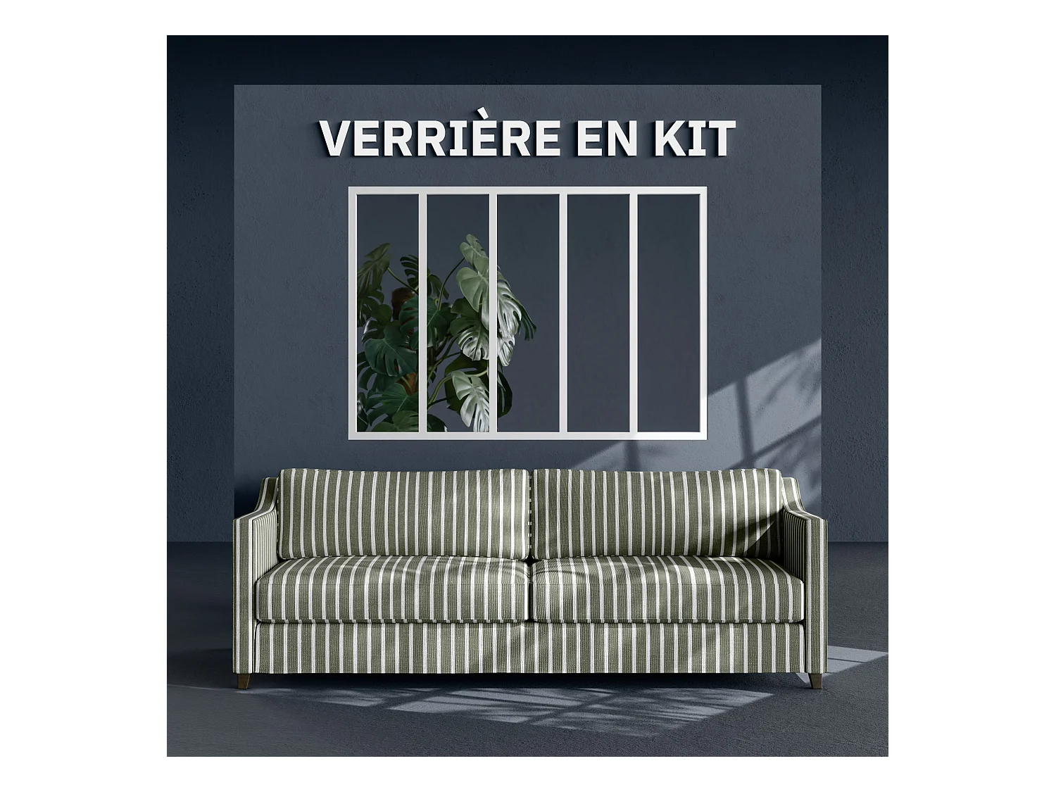 Verrière 5 Carreaux - En Kit - Blanc