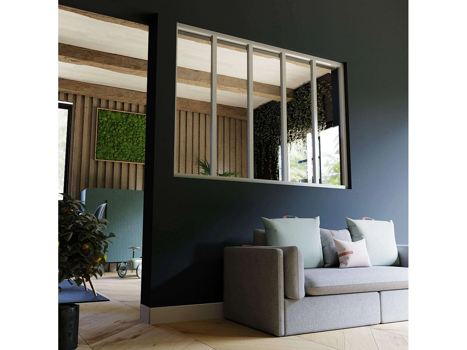 Verrière 5 Carreaux - En Kit - Blanc