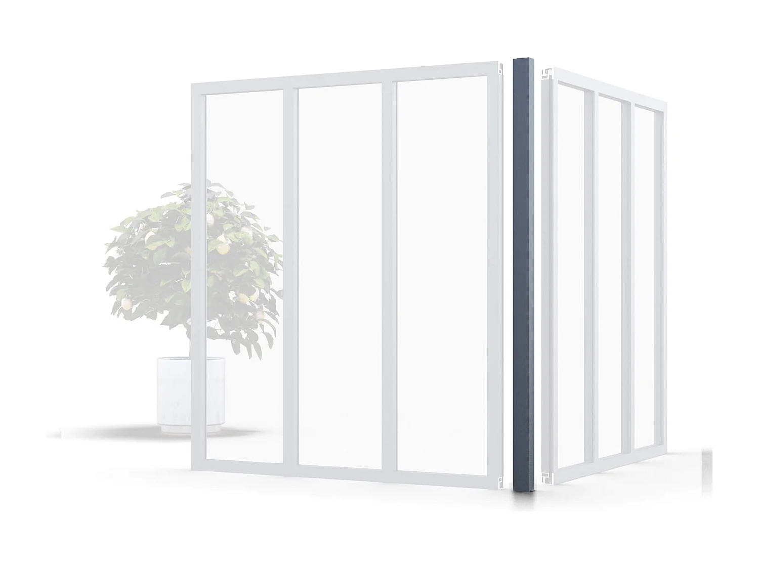 Poteau d'Angle - Verrière en Kit - Noir sablé