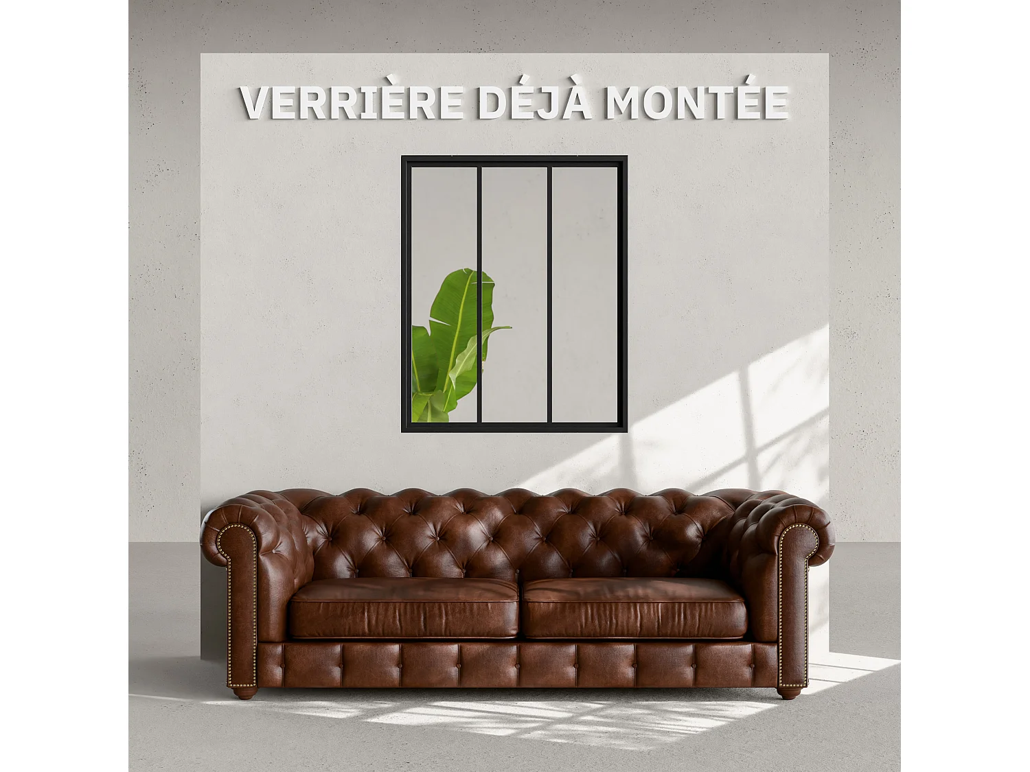 Verrière 3 Carreaux - Déjà Montée - Noir Mat