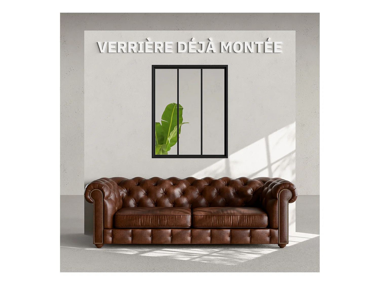 Verrière 3 Carreaux - Déjà Montée - Noir Mat