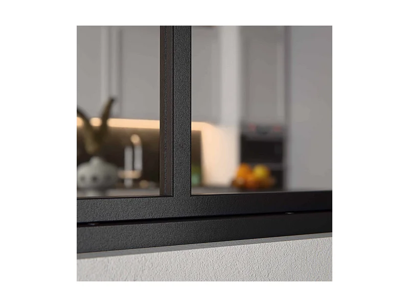 Verrière 2 Carreaux - Déjà Montée - Noir Mat