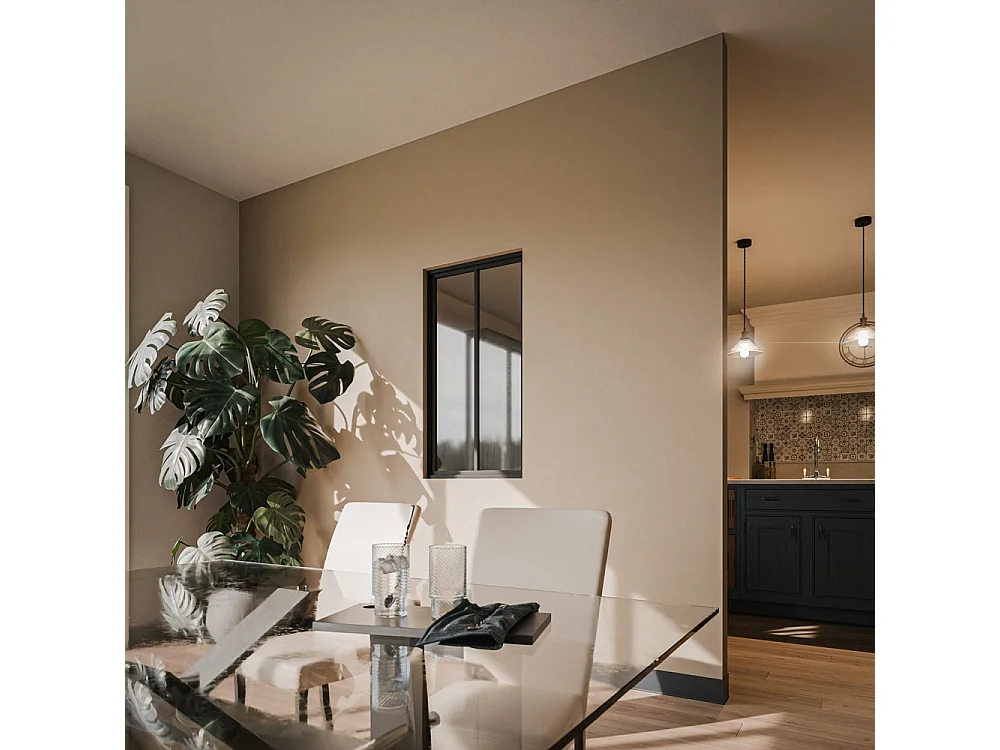 Verrière 2 Carreaux - Déjà Montée - Noir Mat