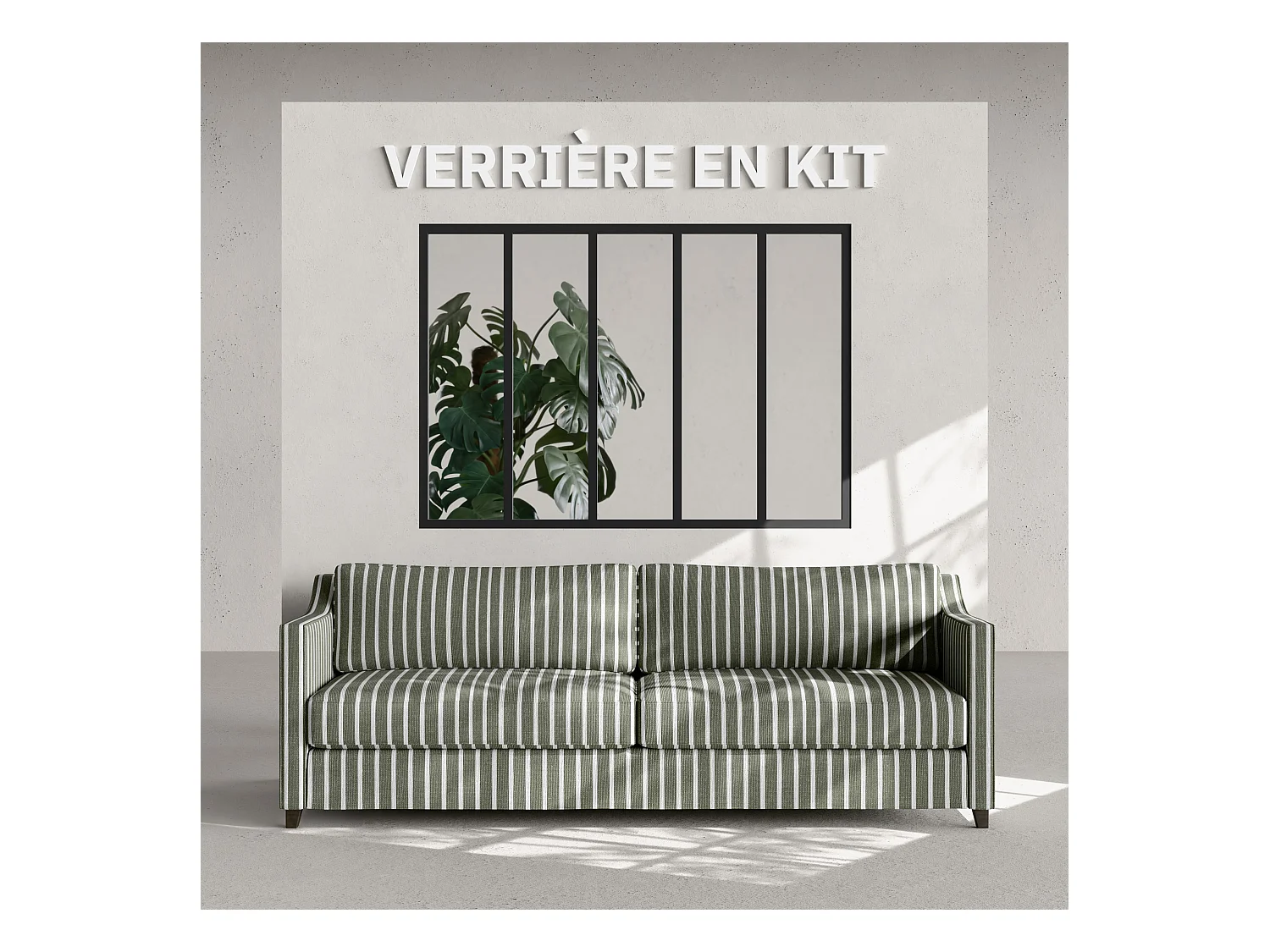 Verrière 5 Carreaux - En Kit - Noir Sablé